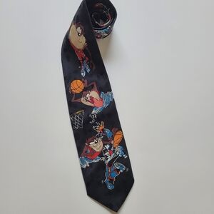 Vintage necktie 1995 Looney Tunes Mania Basketball Taz